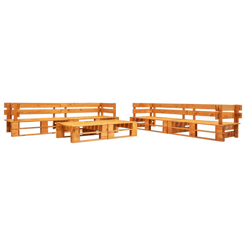 6-tlg. Garten-lounge-set Aus Paletten Holz Honigbraun