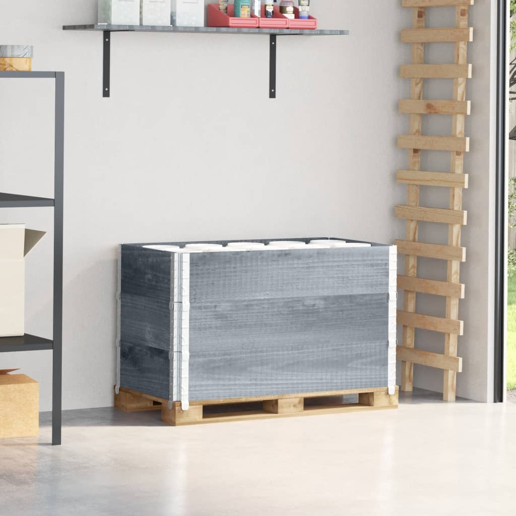 Paletten-aufsatzrahmen 3 Stk. Grau 100x50 Cm Massivholz Kiefer