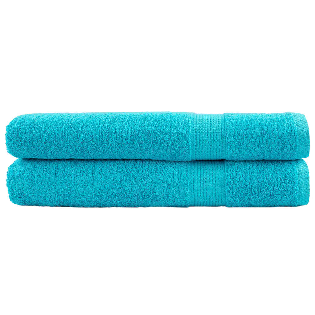 Premium-handtücher Solund 2 Stk. Türkis 100x200 Cm 600 G/m²
