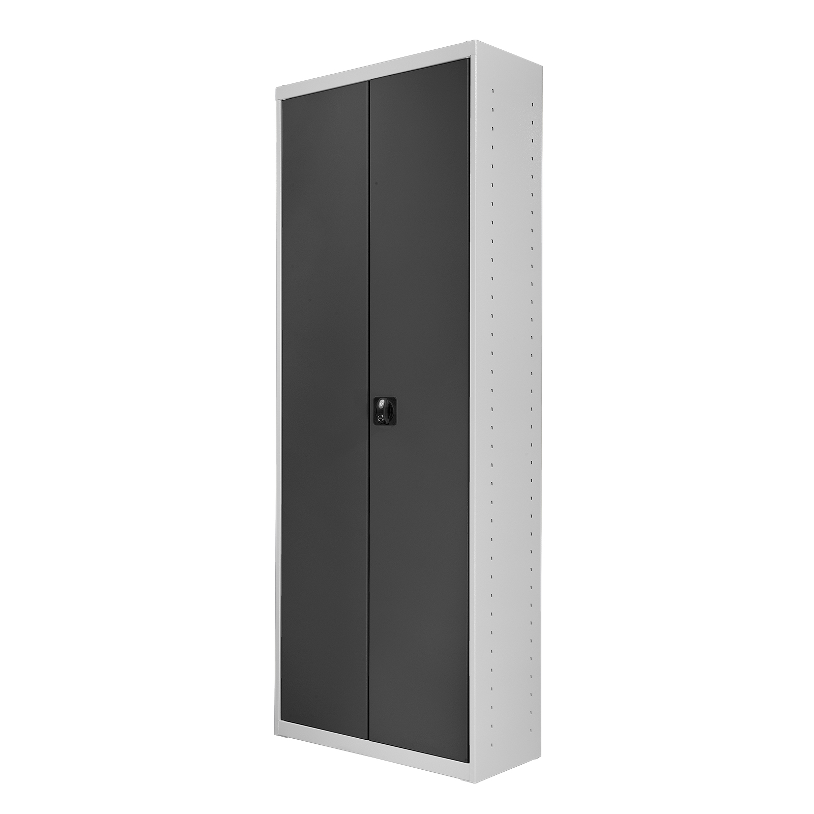 Adb Regalschrank M.tür, 17 Fb+108 Lagersichtk., 1950x710x300 Mm Ral 7035/7016