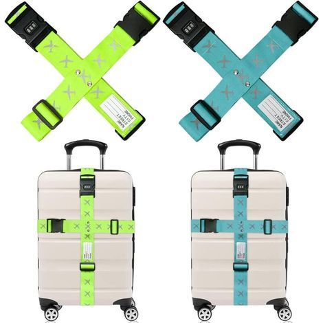 Verstellbare Gepäckgurte (200 X 5 Cm Und 230 X 5 Cm) – Hochwertiges Polyester – Mit Dreistelligem Zahlenschloss Gesichert – 4er-set
