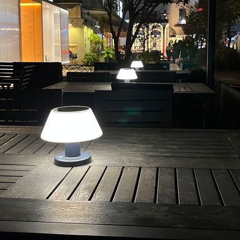 Solar-tischleuchte, Kabellose Outdoor-tischleuchte Mit Akku, Einstellbare Farbtemperatur 4500 K, Wasserdicht (ip44), Solarlampe