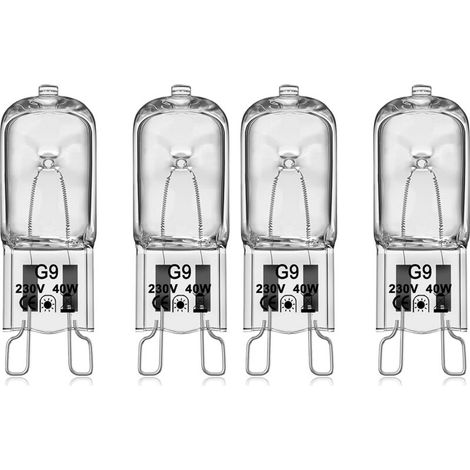G9 40w 230v Halogenlampe – Maximale Temperatur 300°c – Für Backofen Und Mikrowelle Geeignet – Packung Mit 4 Hochwertigen Glaslampen