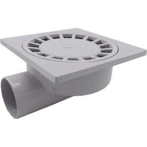 Bodenablauf 200 Mm X 200 Mm – 75 Mm Horizontaler Abfluss – Hochwertiger Pvc-kunststoff – Für Duschen Und Nassräume – Weiß – 1 Stück