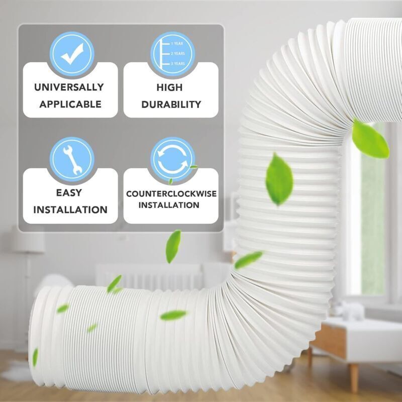 Flexibler Abluftschlauch Für Mobile Klimaanlagen – Länge 3 M – Durchmesser 130 Mm – Verstärktes Pvc – Temperaturbeständig Von -20 °c Bis +90 °c – 13 Cm X 300 Cm