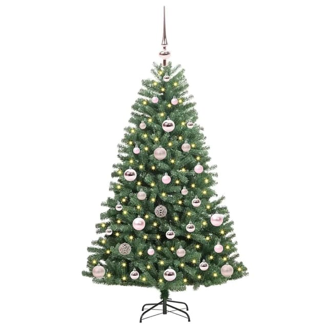 vidaXL Künstlicher Klappbarer Weihnachtsbaum mit 150 LEDs Grün 120 cm 3395471