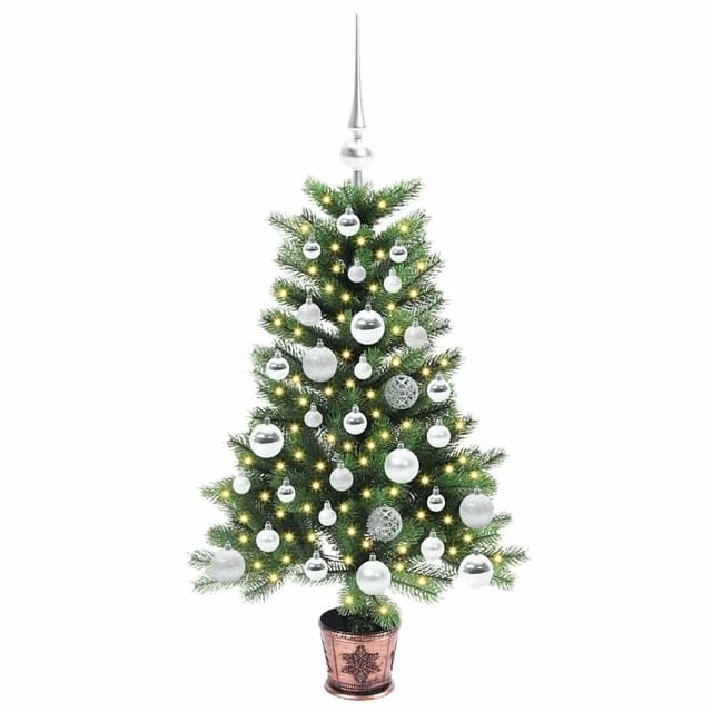vidaXL Weihnachtsbaum mit 150 LEDs mit Ständer Grün 90 cm PE 3396305