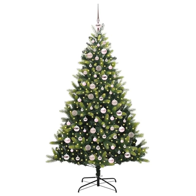 vidaXL Künstlicher Klapp-Weihnachtsbaum mit 300 LEDs Grün 180 cm 3395993