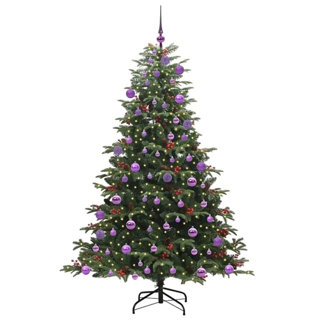 vidaXL Künstlicher Weihnachtsbaum mit 300 LEDs mit Ständer Grün 180 cm 3395556