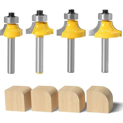 8-mm-hartmetall-fräser – 4er-set – Für Hartholz – Glatter Und Präziser Schnitt – Kompatibel Mit 6,35-mm-oberfräsen – 8-mm-reinigung