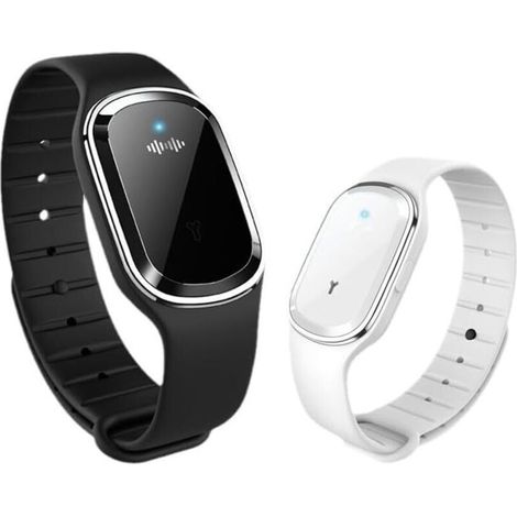 Set Mit 2 Ultraschall-mückenschutzuhren – Usb-wiederaufladbares Silikonarmband – Schutz Für Kinder Und Erwachsene – 130 Stunden Akkulaufzeit