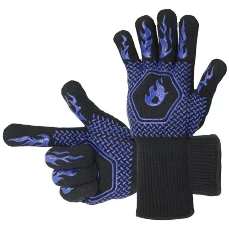 Hitzebeständige Handschuhe Bis 800 °c – Silikon Und Aramidfaser – Ergonomisches Fünf-finger-design – Rutschfeste Oberfläche