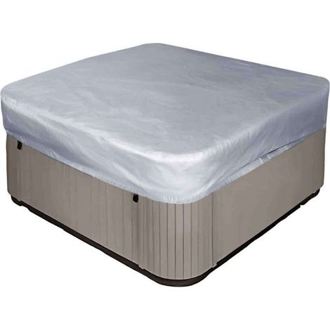 Quadratische Whirlpoolabdeckung 231x231x30cm, 190t Polyester, Uv- Und Staubdicht, Mit Tasche (grau)
