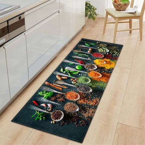 Rutschfeste Und Abwaschbare Küchenmatte 60 X 180 Cm – Polyester Und Schwamm – Nimmt Flüssigkeiten Schnell Auf – Modernes 3d-design