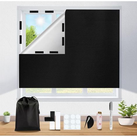 Verdunkelungsrollos 200 X 146 Cm – 420d Oxford-gewebe – Klettverschluss Ohne Bohren – Wärmedämmend Für Schlafzimmer Und Büro
