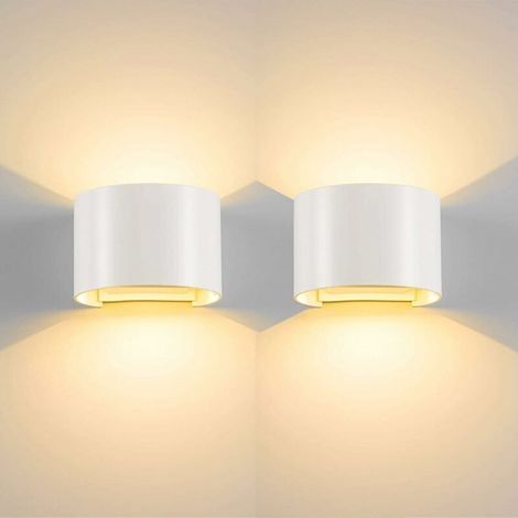 Set Mit 2 Modernen Wandleuchten Für Den Innenbereich, 12 W – Nach Oben/unten Gerichtet – Warmweiß – Für Wohnzimmer, Schlafzimmer, Flur