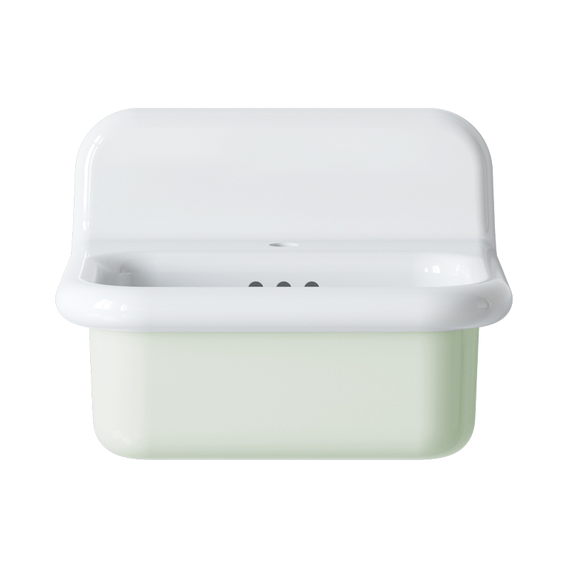 Retro-waschbecken Aus Keramik, 50 Cm – True Colors Lite – Kleines Format – Pastellgrün
