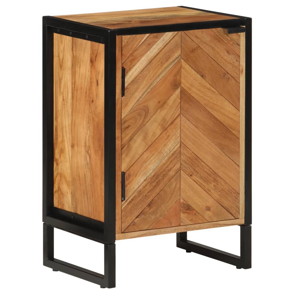 Badschrank 40x30x60 Cm Massivholz Akazie Und Eisen