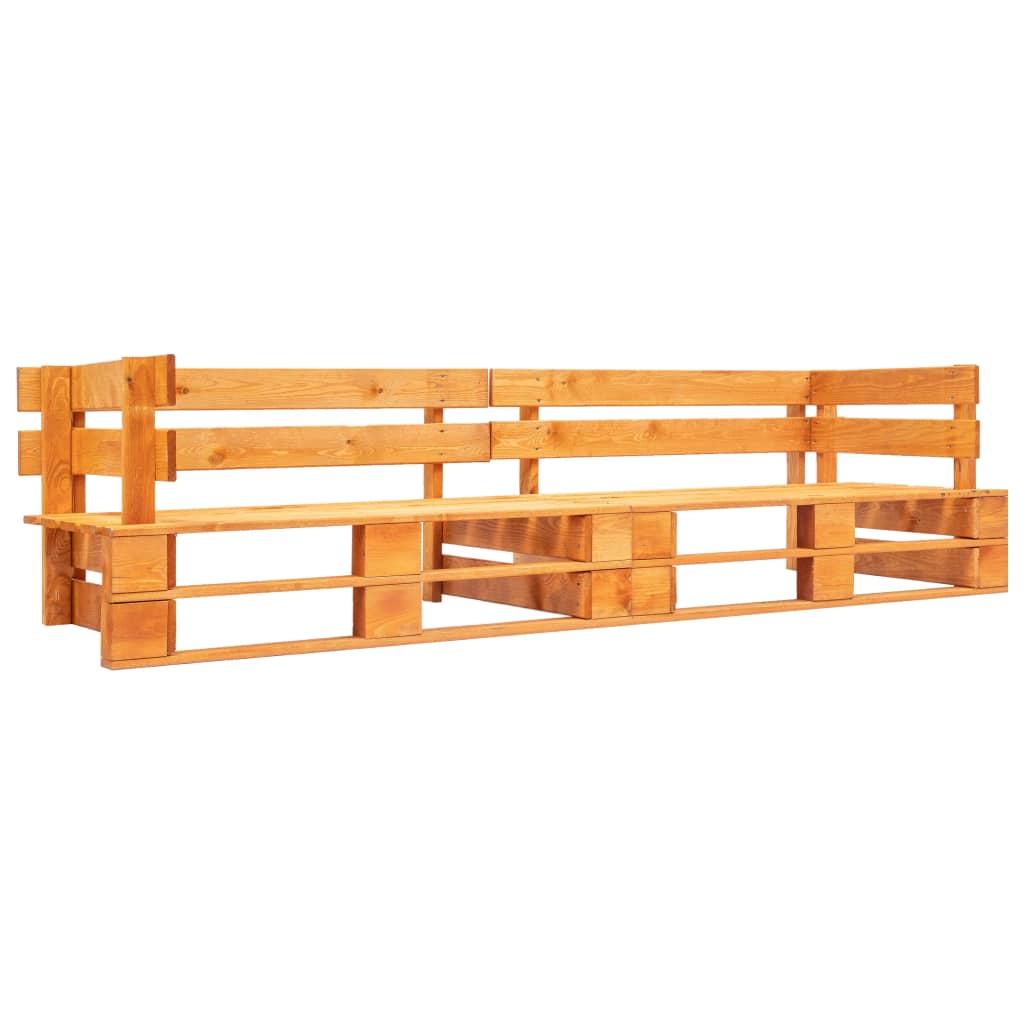 Garten-palettensofa 2-sitzer Honigbraun Holz
