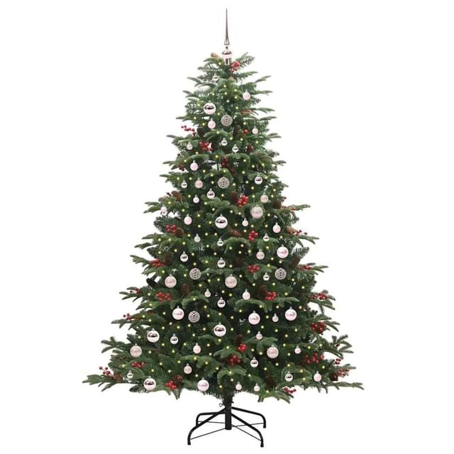 vidaXL Künstlicher Weihnachtsbaum mit 300 LEDs mit Ständer Grün 210 cm 3395561