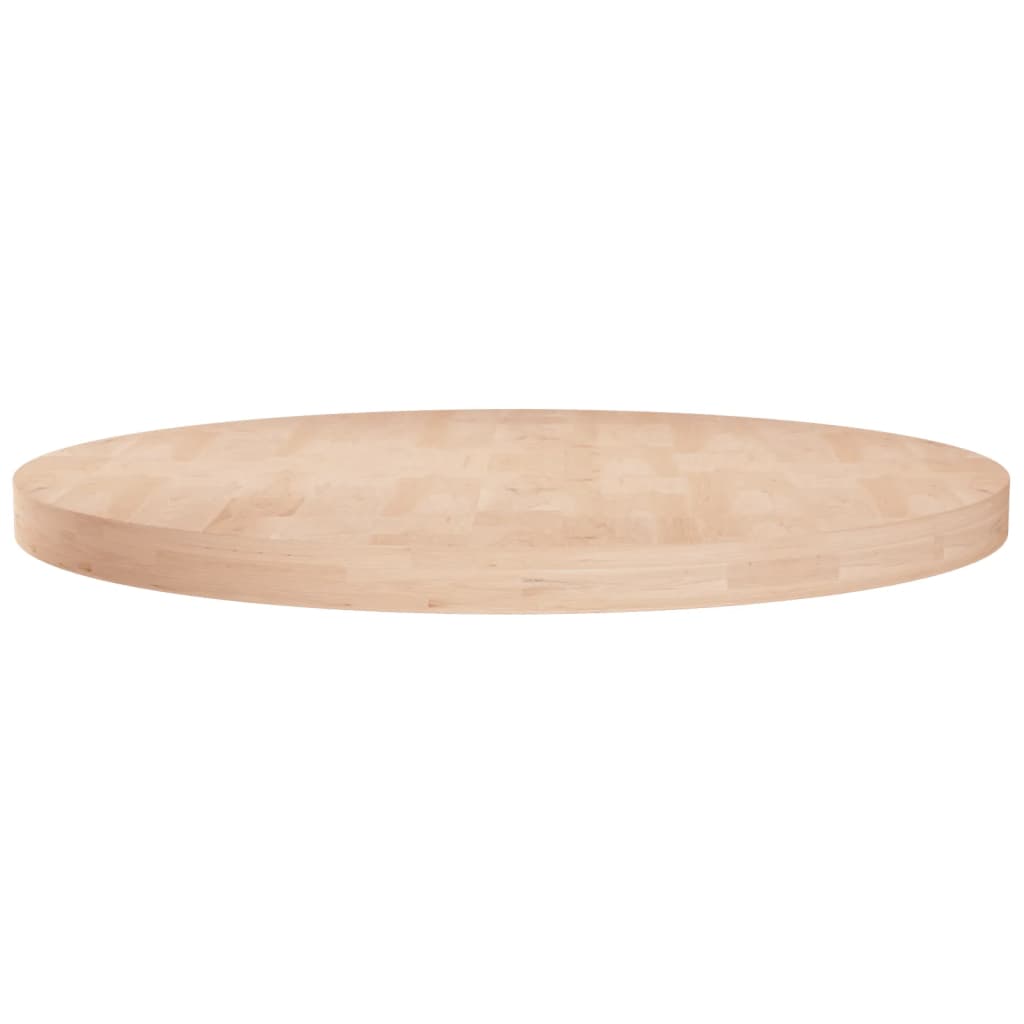 Runde Tischplatte Ø70x4 Cm Unbehandeltes Massivholz Eiche
