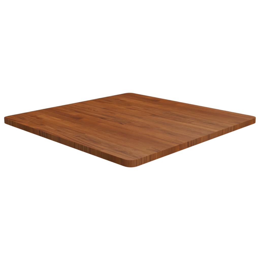 Tischplatte Quadratisch Dunkelbraun 80x80x2,5cm Eiche Behandelt