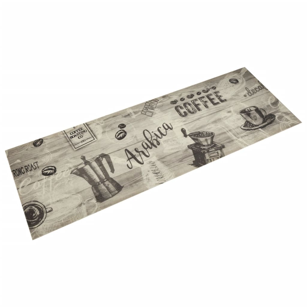 Küchenteppich Waschbar Kaffee Grau 60x180 Cm Samt
