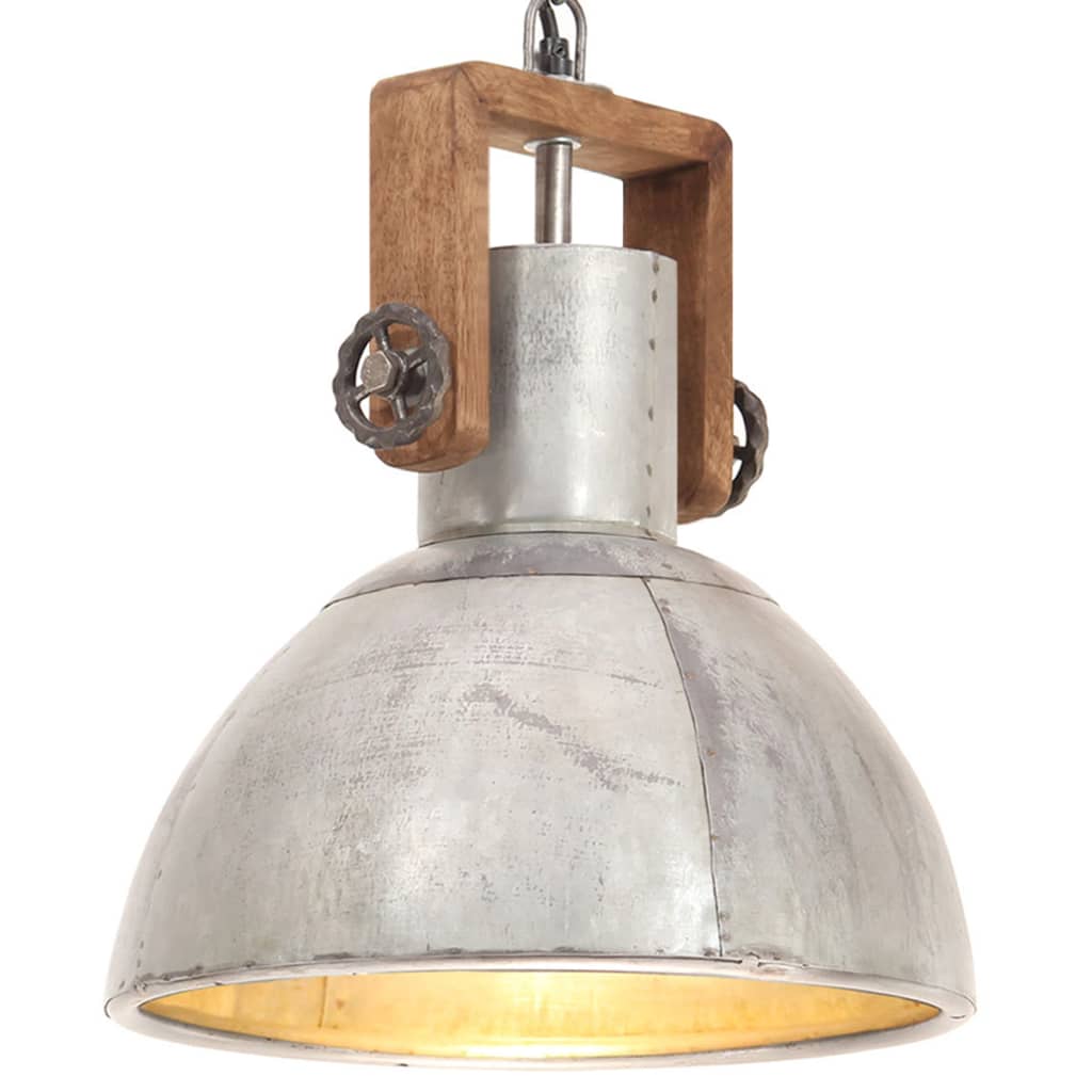 Hängelampe Industriestil 25 W Silbern Rund 30 Cm E27