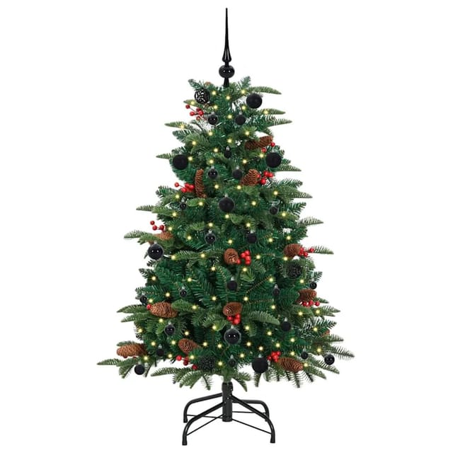 vidaXL Künstlicher Weihnachtsbaum mit 150 LEDs mit Ständer Grün 150 cm 3395542