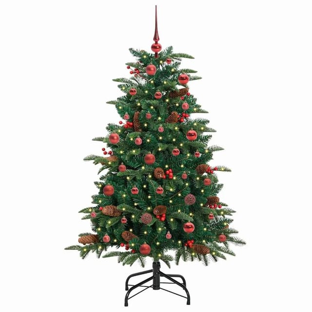 vidaXL Künstlicher Weihnachtsbaum mit 150 LEDs mit Ständer Grün 150 cm 3395541