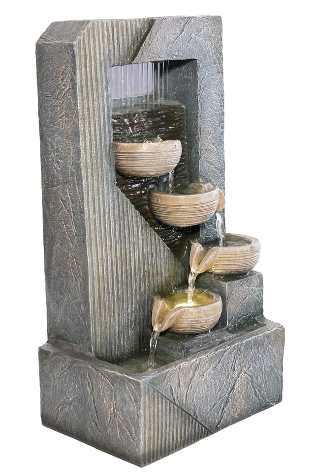 Granimex Wasserwand Digi LED-Beleuchtung 4 Überlaufschalen