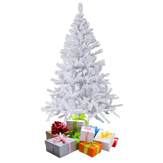Mojawo Weihnachtsbaum Künstlicher Tannenbaum Christbaum 150 cm Weiß inkl Ständer