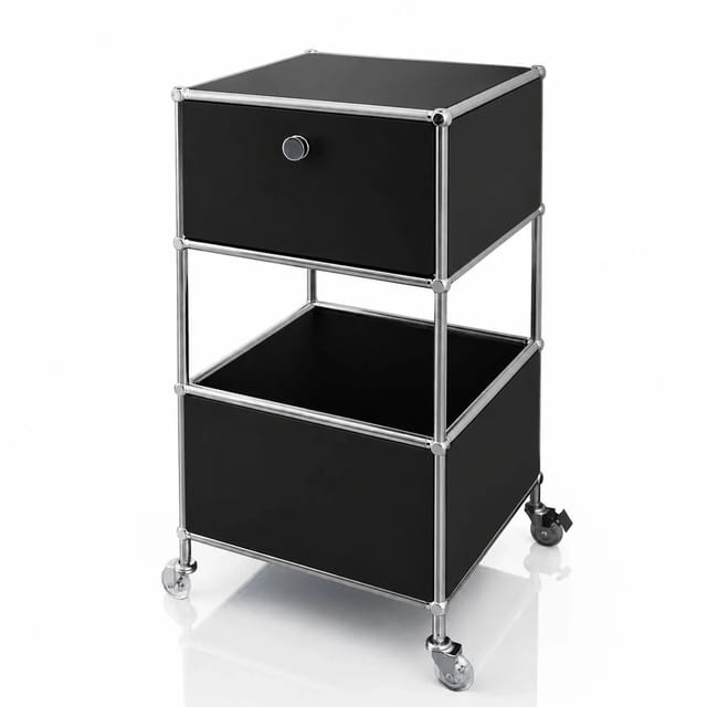 Floordirekt Metallregal Concept Epure MK-145 Mit Rollen 40 x 40 x 69 cm Schwarz