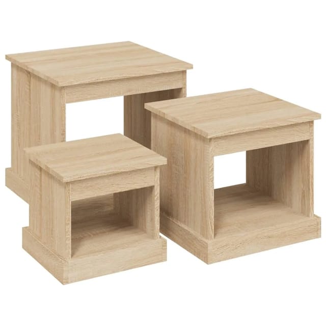 vidaXL Couchtische 3 Stk Sonoma-Eiche Holzwerkstoff 816491