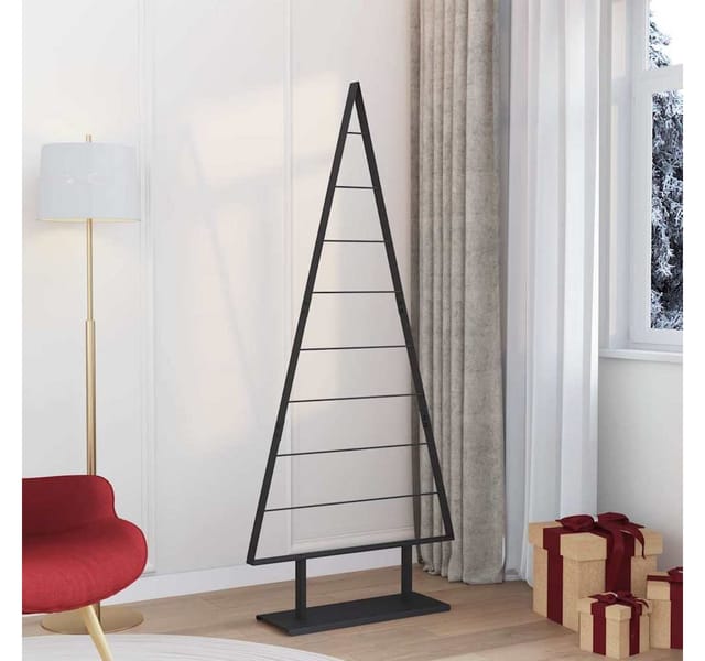 vidaXL Metall Weihnachtsbaum mit Ständer Schwarz 180 cm Stahl 42019173