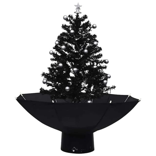 vidaXL Schneiender Weihnachtsbaum mit Schirmfuß Schwarz 75 cm PVC 289931