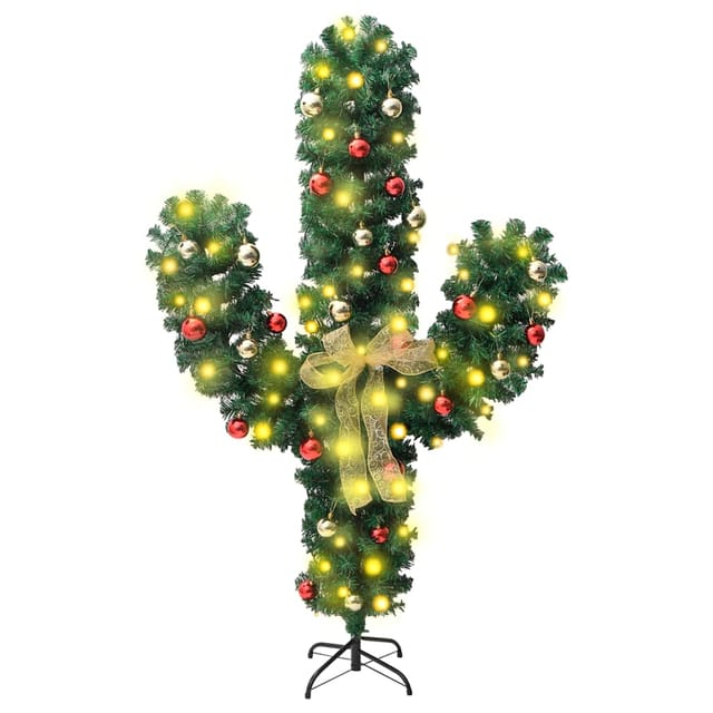 vidaXL Weihnachtsdeko Kaktus mit Ständer und LED Grün 150 cm PVC 344655