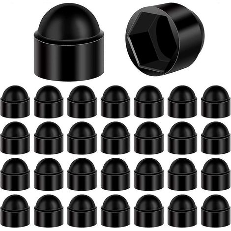 Schwarze, Sechseckige Kunststoff-schutzkappe, 30 Stück, M10-17 Mm