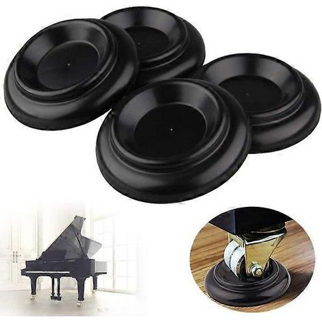 Set Mit 4 Klaviermatten Aus Hartholz Mit Schaumstoffpuffern, Abs-möbelfüßen, Schwarz