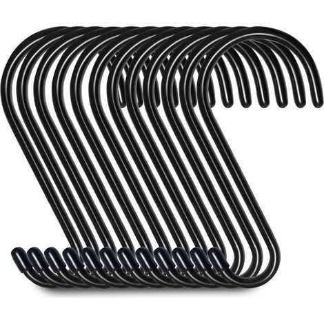 Set Mit 12 S-haken, 15 Cm, Kleiderschrankhaken, Haken, Kleiderbügel (12 Stück, Große Größe)