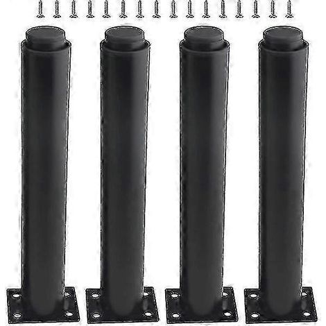Set Mit 4 Robusten Und Verstellbaren Metallmöbelbeinen: 25-42 Cm (schwarz)