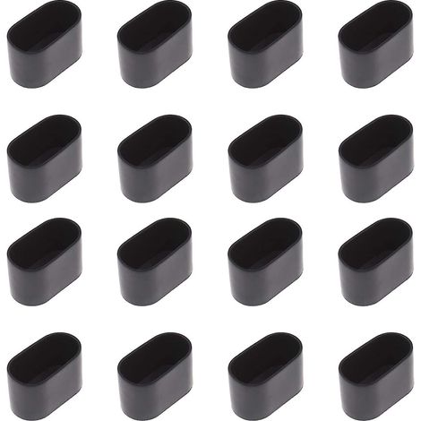 16 Ovale Fußkappen Für Bürostuhlbeine: Flexible Und Kratzfeste Gummibeschichtungen (40 X 20 Mm)