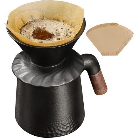 Filterkaffeemaschinen-set Mit 60°-v-förmigem Keramikfilterhalter Und 40 Kaffeefiltern, Manuelle Einzeltassen-kaffeemaschine, Individuelle Filterkaffeemaschine