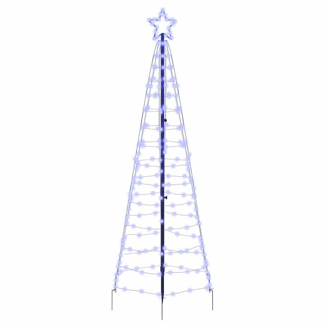 vidaXL LED Weihnachtsbaum mit Erdspießen Blau 250 cm Eisen 42018752