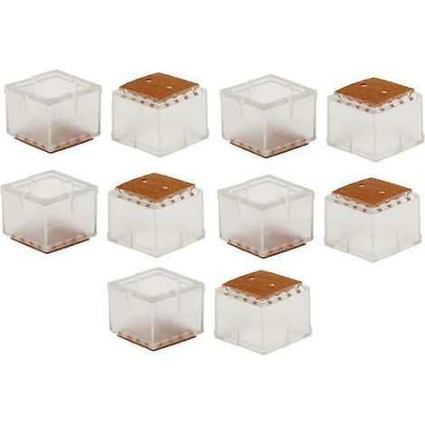 Silikon-stuhlbeingleiter, 20 Stück, Transparent (quadrate/3-3,5 Cm)