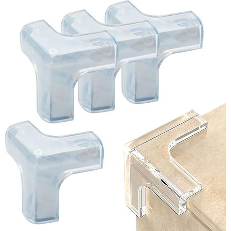 Set Mit 4 Transparenten Silikon-eckenschützern Zum Abdecken Scharfer Kanten An Möbeln Und Tischen, Transparent Und Unsichtbar