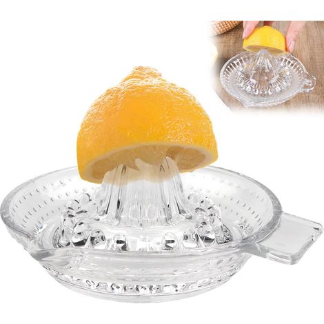 Manuelle Zitronenpresse Mit Griff, Spülmaschinenfest, Aus Dickem Glas (14,5 Cm)