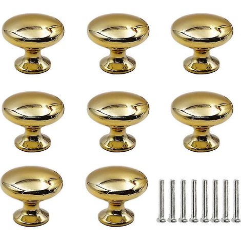 Set Mit 8 Goldfarbenen Metallgriffen Für Schubladen, Türen Und Möbel Inklusive Schrauben Für Küchenschrank- Und Möbeltüren