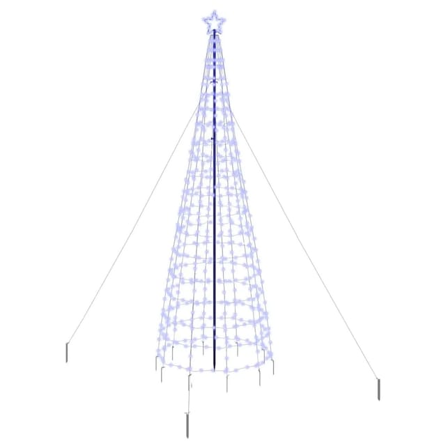 vidaXL LED Weihnachtsbaum mit Erdspießen Blau 400 cm Eisen 42018756