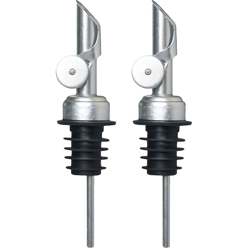 Set Aus 2 Edelstahl-weinausgießern Mit Deckel, Auch Für Essig Geeignet.